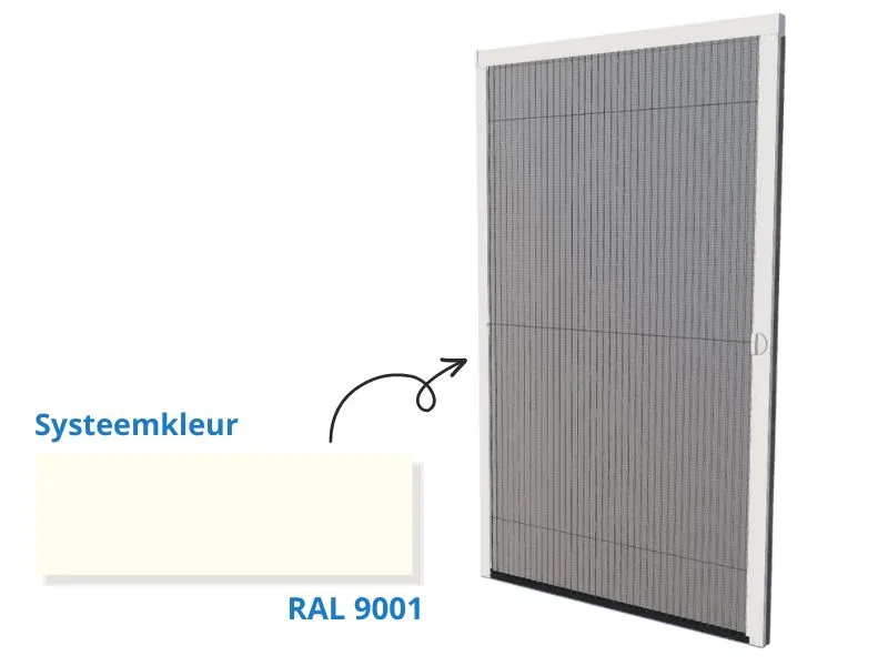 Unilux plissé hordeur 770 mm x 2181/2200 mm in RAL 9001 OUTLET
